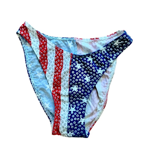 CARABELLA 3 pc. Sequin Stars and Stripes Padded Top Swimsuit Size 10 - Picture 9 of 12